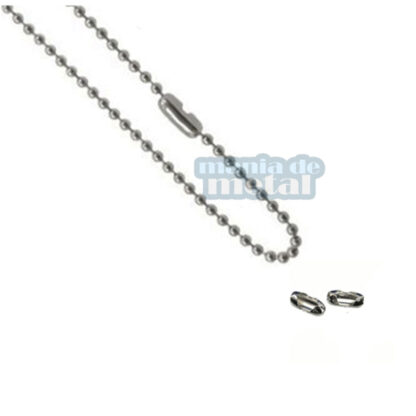 Corrente de Bolinhas Fina em Aço Inox 1,5mm de Espessura com fecho canoa
