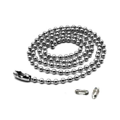 Corrente de Bolinhas em Aço Inox 3mm de Espessura com fecho canoa