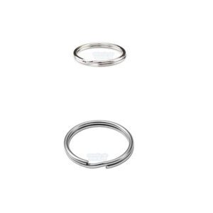 Argola Base Chaveiro Aço Inox 304: Argolas de chaveiro em aço inoxidável, tamanhos 12mm a 30mm.