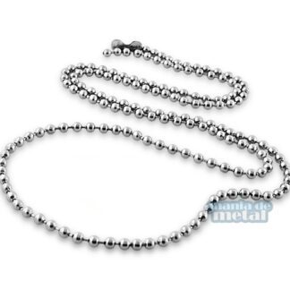 Corrente de bolinhas de aço inox brilhante, estilo moderno