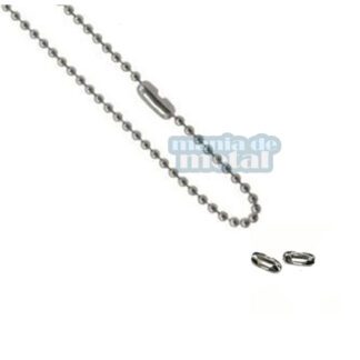 Corrente de Bolinhas Fina 1,5mm em Aço Inox com fecho canoa, ideal para bijuterias e artesanato.
