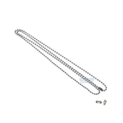 Corrente de Bolinhas em Aço Inox 2mm de Espessura com fecho canoa