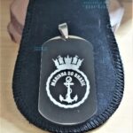 Dog Tag Grossa Marinha do Brasil em Aço Inox 316L. Plaqueta com brasão da Marinha, ideal para presente.