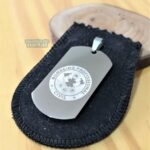 Dog Tag Grossa em Aço Inox 316L, placa com símbolo de Bombeiro Civil Profissional, ideal para presente.