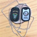 Dog tags coloridos: BGP 1981 Pelopes, Companhia Cerimonial 1981. SD 1377 Samartano.