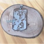 Fotogravação Aço Inox: Pingente Dog Tag com foto gravada, presente personalizado e durável.