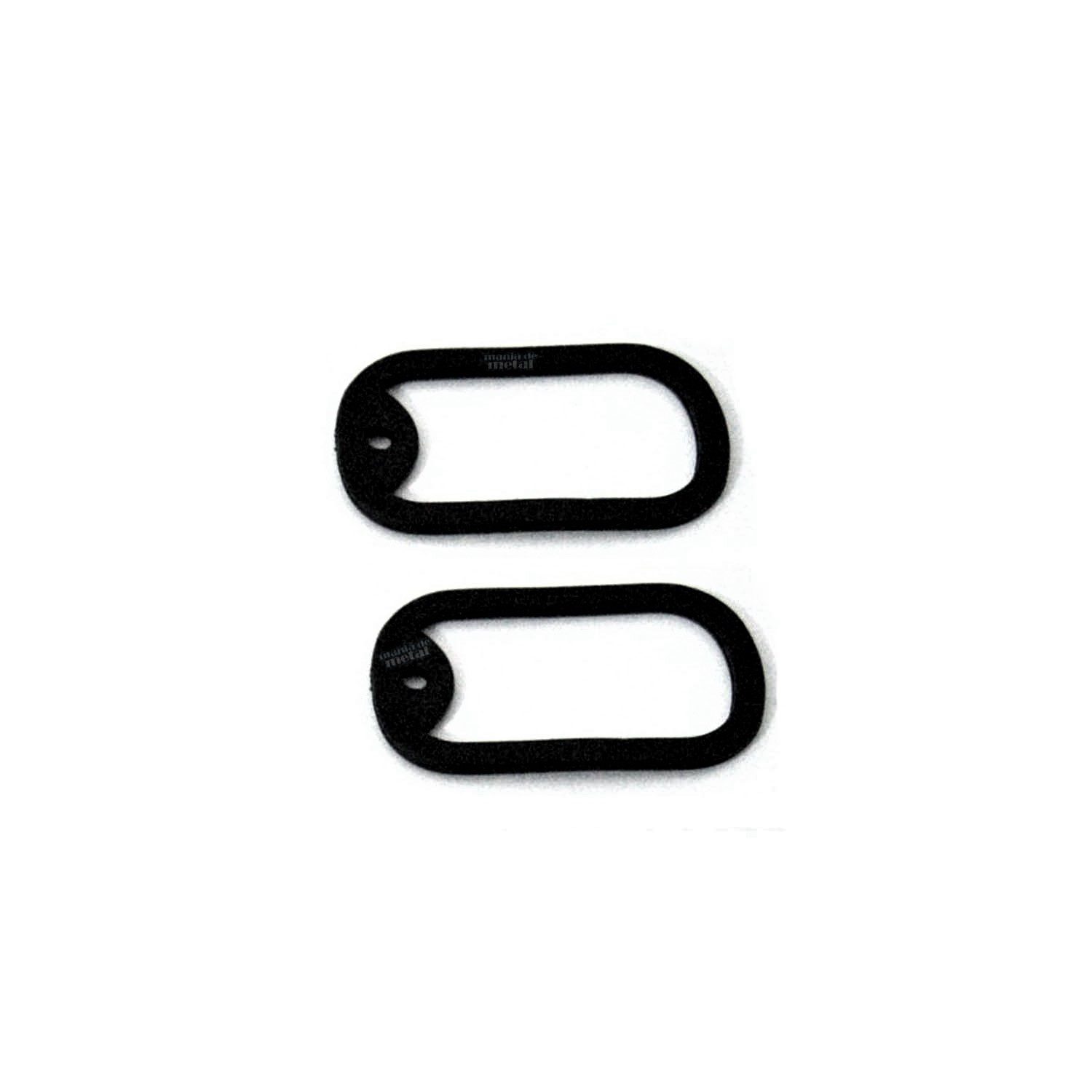 Silenciador para Dog Tag Protetor Placa Identificação Dogtag: protetores de borracha pretos.