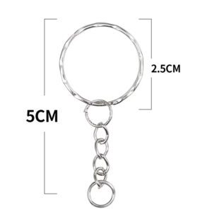 Argola Chaveiro Trabalhada 25mm Aço Inox: corrente e terminal para chaveiro resistente e elegante.