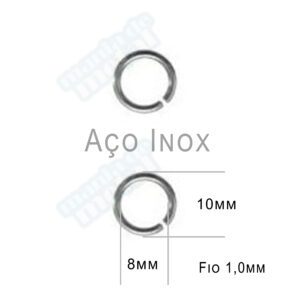 Elo Terminal Redondo em Aço Inox 10mm x 8mm x 1mm. Terminal redondo em aço inox.