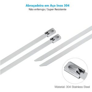 Enforca Gato em Aço Inox Abraçadeira Metal Zip Tie loja Mania de Metal