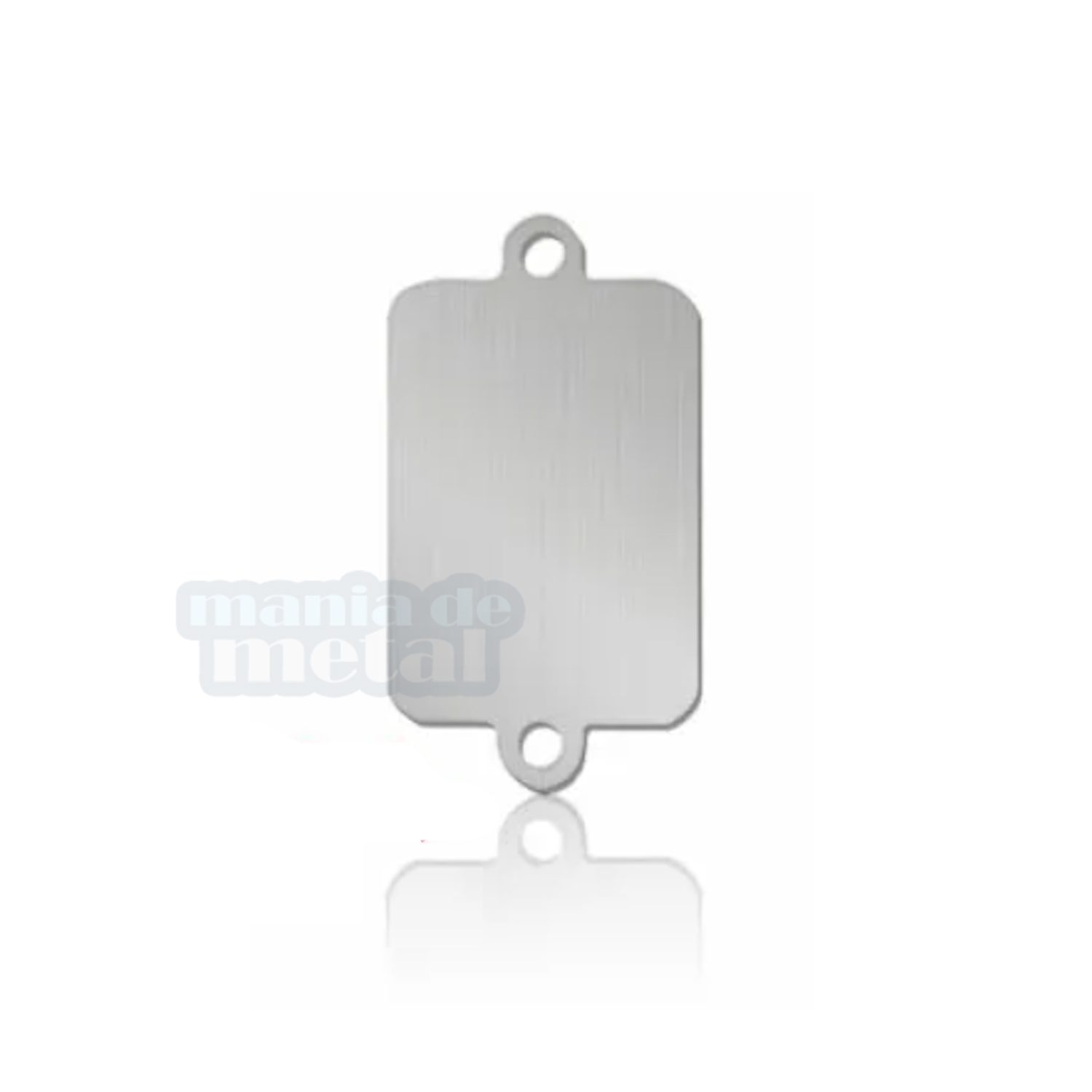 Pingente de aço cromado para identificação Mania de Metal