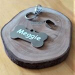 Plaquinha de identificação para pet "Meggie Mania de Metal