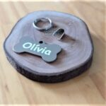 Plaqueta de identificação para pet "Olivia Mania de Metal