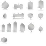 Plaquinhas de identificação em aço cromado Mania de Metal