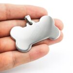 Placa de identificação pet em aço inox Mania de Metal