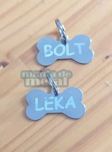 Placas pet personalizadas em forma de osso Mania de Metal