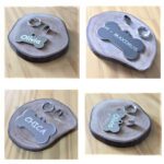 Plaquinhas de identificação pet: Olivia, Maximus e Chica. Mania de Metal