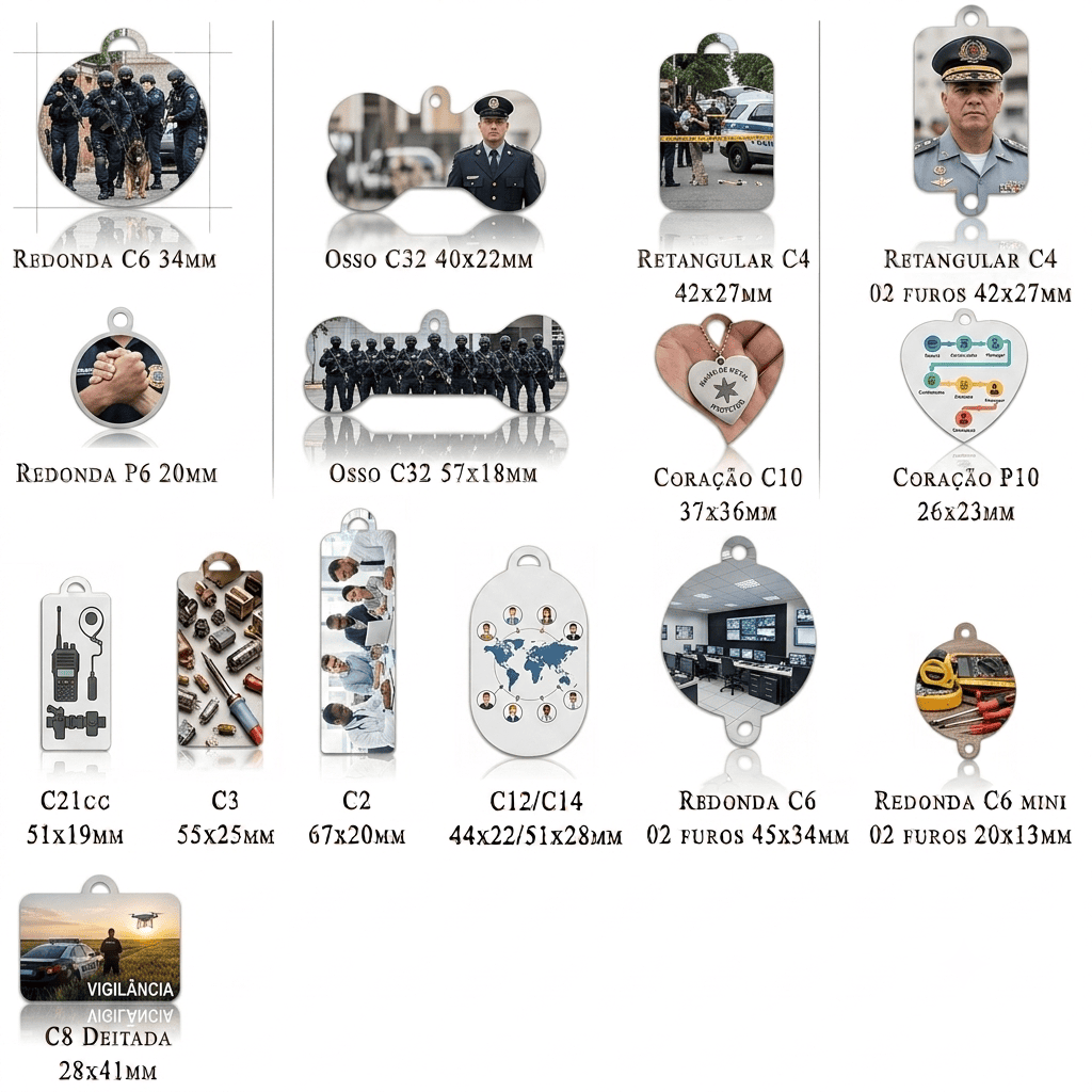 Pingente Chaveiro Placa Personalização Gravação Foto Colorida - Imagem 7