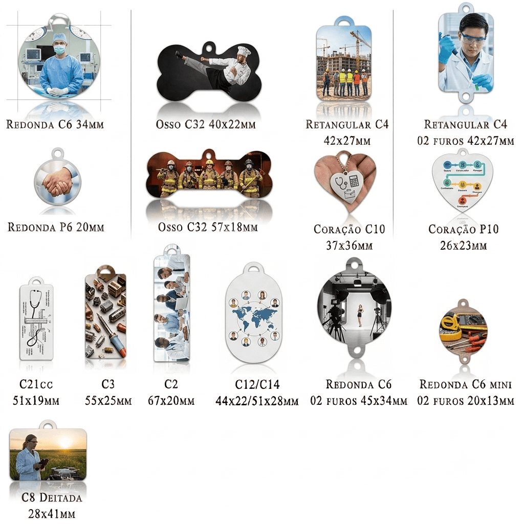 Pingente Chaveiro Placa Personalização Gravação Foto Colorida - Imagem 6