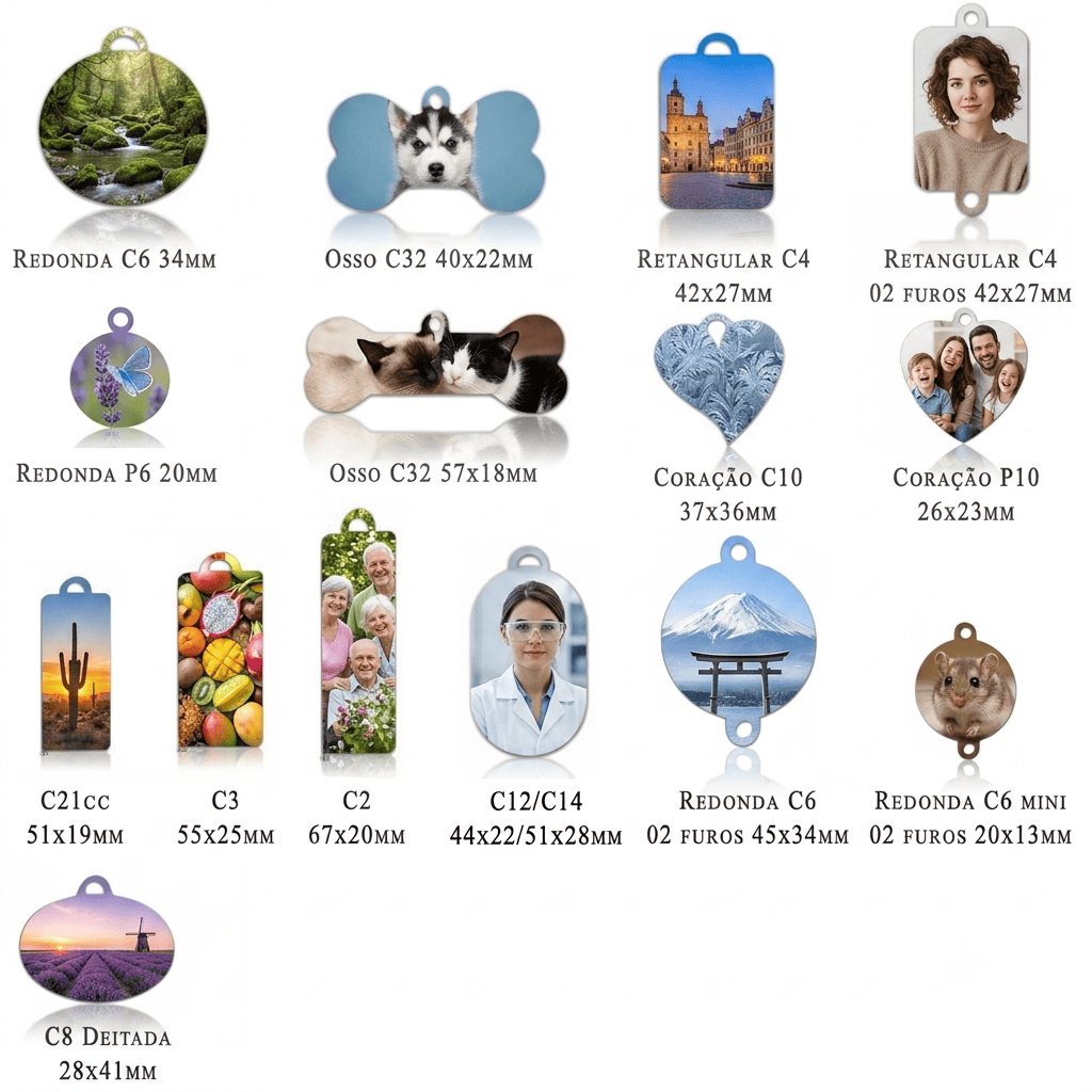 Pingente Chaveiro Placa Personalização Gravação Foto Colorida - Imagem 13